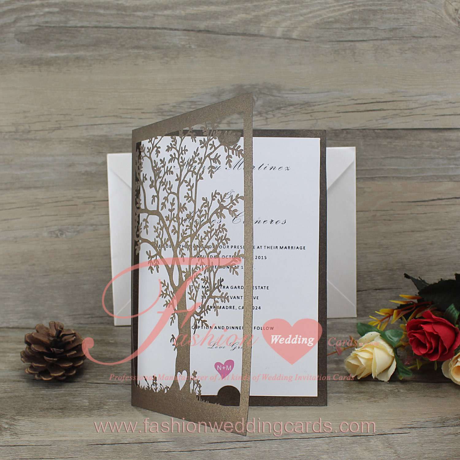 Online Laser Cut Tree Wedding Invitations Australia